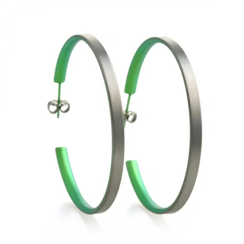 Large Subtle Green Colour Hoop Earrings